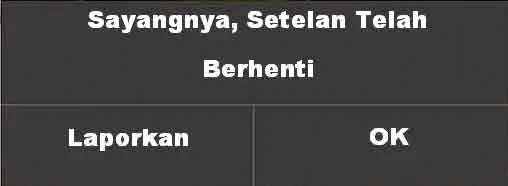 Sayang nya Pengaturan Telah Berhenti