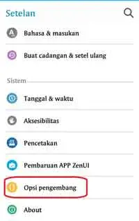 Cara Setting Opsi Pengembang Android
