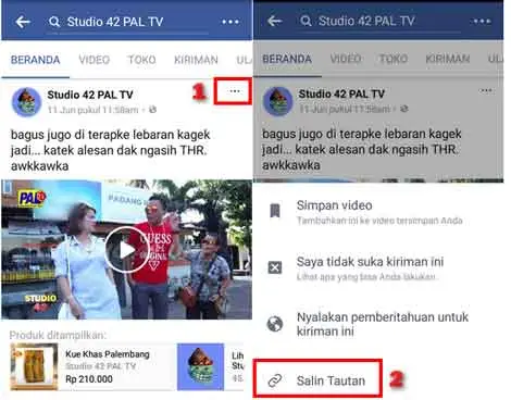 Cara Copy Link Video Di Facebook