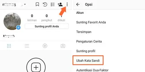 ubah kata sandi Instagram