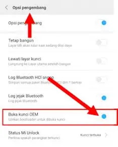 aktifkan EOM Unlock Bootloader