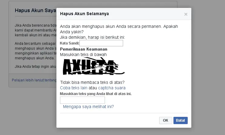 cara menghapus akun fb dengan cepat