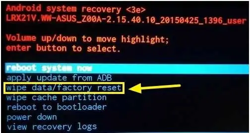 wipe cache partition asus zenfone max pro m1