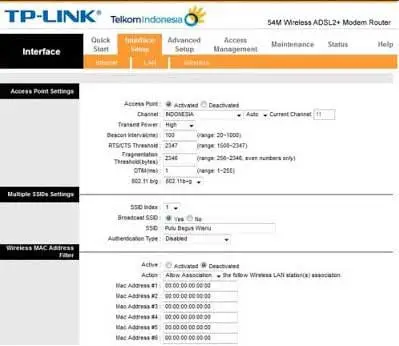 cara setting tp link td-w8961n sebagai access point
