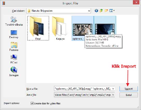 cara menggabungkan video dengan movie maker