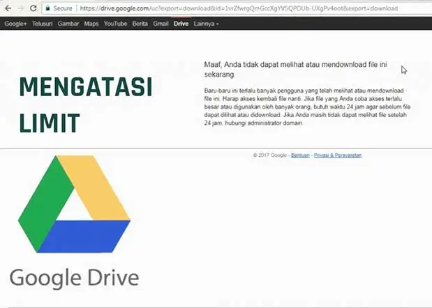 cara mengatasi Google Drive limit