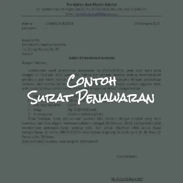 Contoh surat penawaran