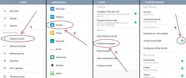cara menampilkan kontak sim di xiaomi