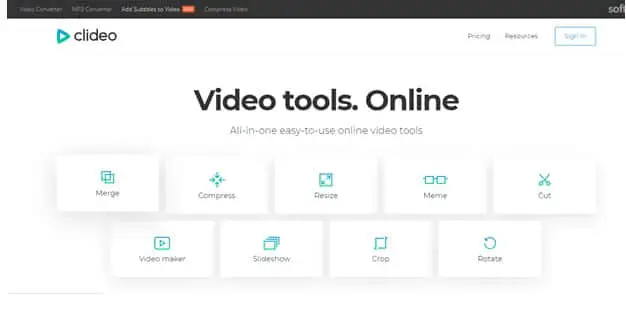 menyatukan video online di situs clideo