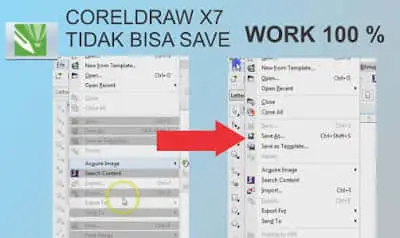 corel draw x7 tidak bisa save