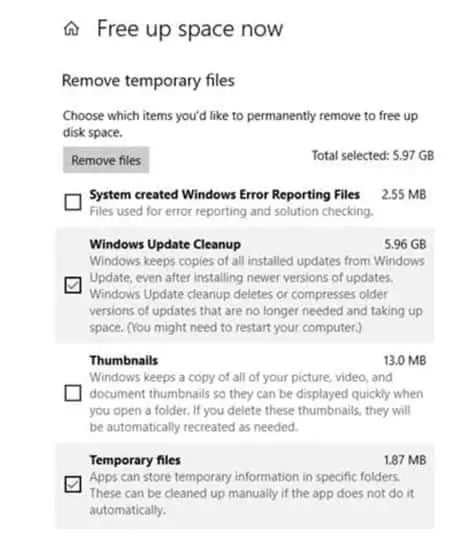 Windows update cleanup