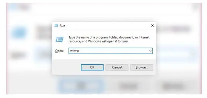 cara cek versi windows 10 dengan Run Command