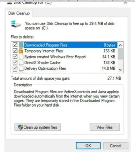 disk cleanup