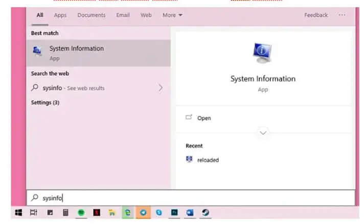 cara mengetahui versi windows 10 dengan System Information