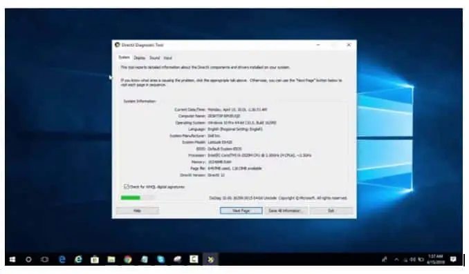 cara melihat versi windows 10 Menggunakan Dxdiag