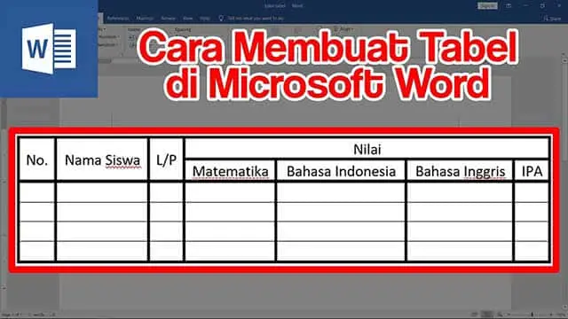 cara membuat tabel di word