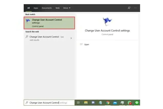cara menonaktifkan uac di windows di account control settings