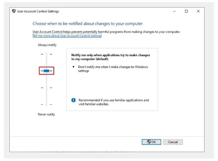 mematikan uac di windows dengan user account control