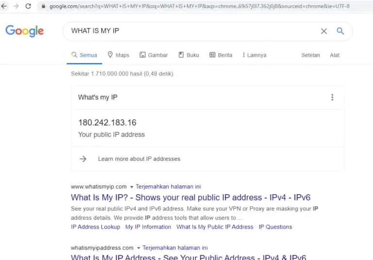 Cara Melihat IP Komputer di Google