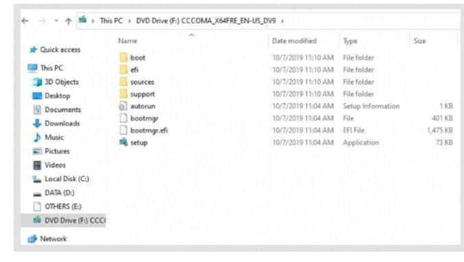 tampilan folder file iso yang sudah di mount