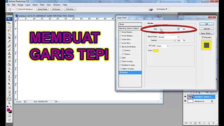 cara membuat garis tepi di photoshop