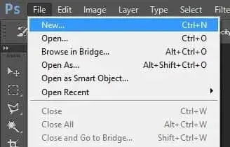 membuat laman baru di photoshop