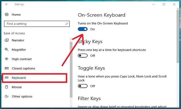 cara memunculkan atau membuka keyboard on screen