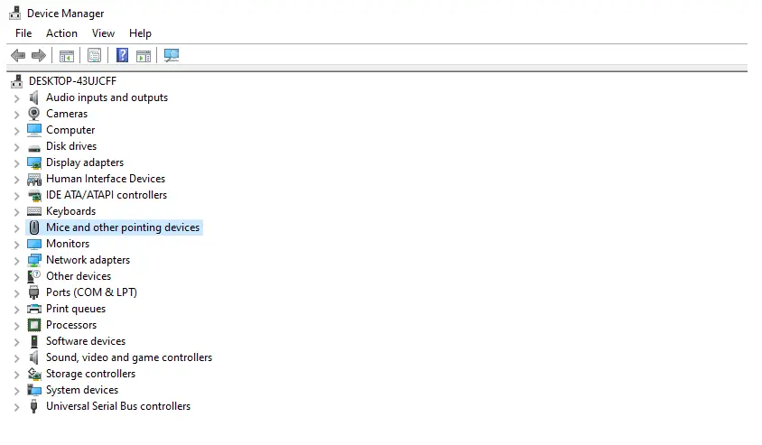 tampilan device manager