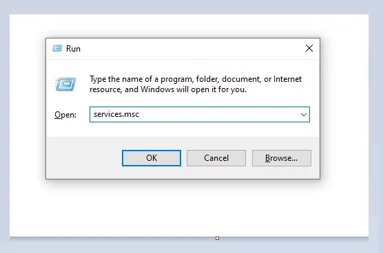run services.msc