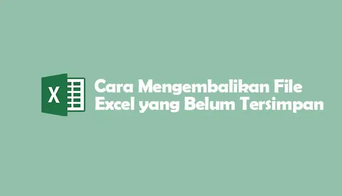 cara mengembalikan file excel yang sudah di save
