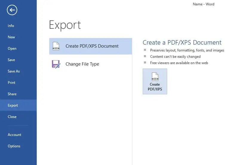 cara menyimpan word ke pdf