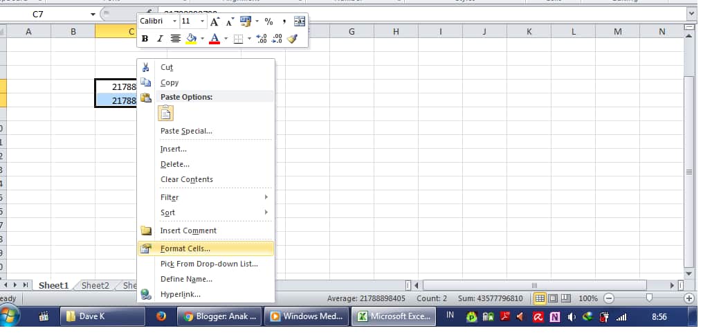 Cara Menambahkan Angka Nol di Excel dengan format cell