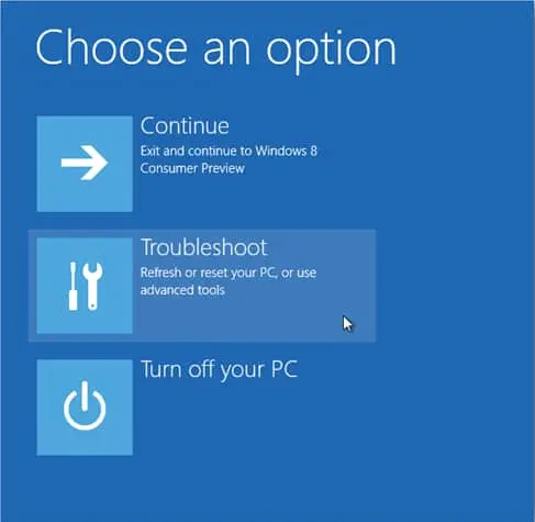 cara masuk safe mode windows 8 lewat trobleshoot