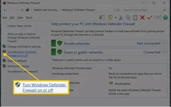 cara mematikan firewall di win 7, 8, 10