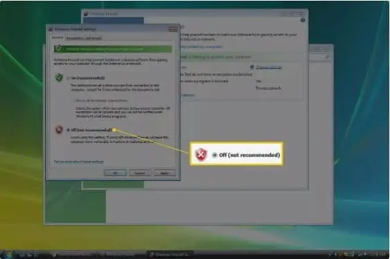 cara mematikan firewall windows vista
