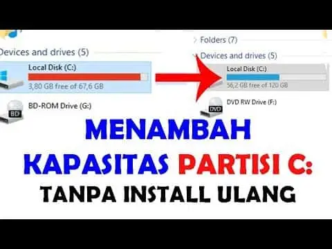 cara menambah partisi c