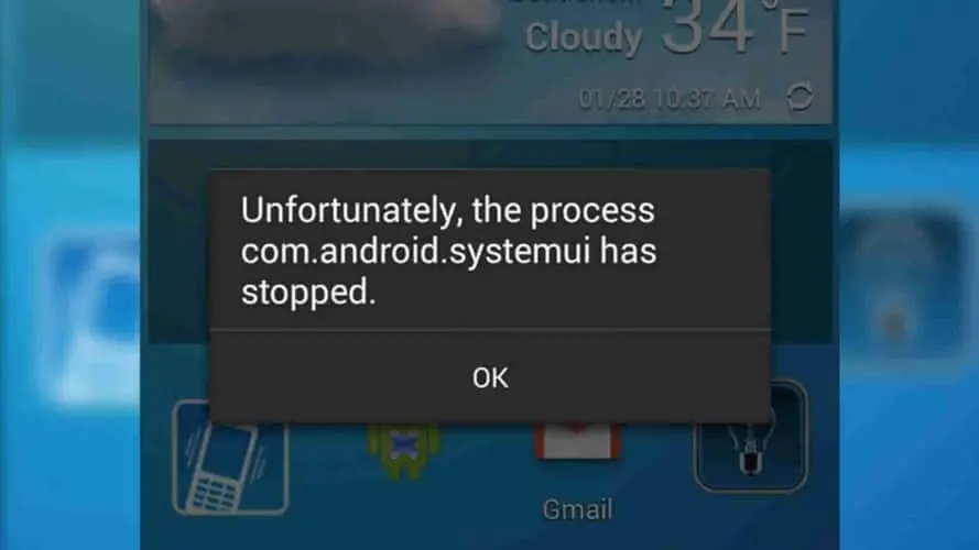 proses com.android.systemui terhenti